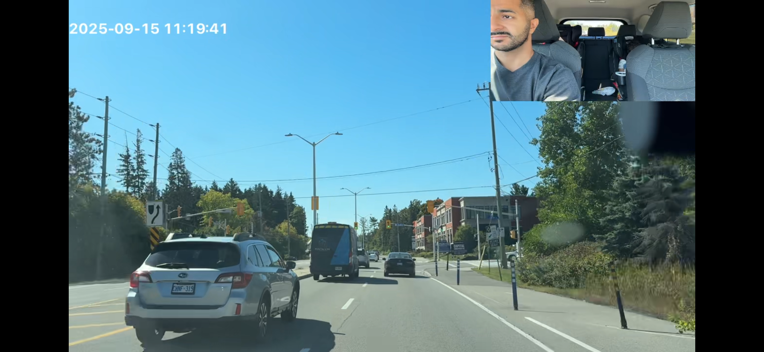 DoubleDash app mockup showing dual camera PiP recording